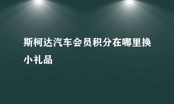 斯柯达汽车会员积分在哪里换小礼品