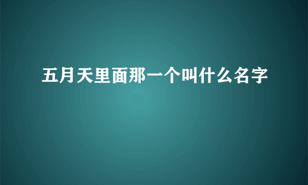 五月天里面那一个叫什么名字