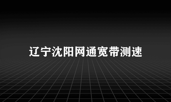 辽宁沈阳网通宽带测速