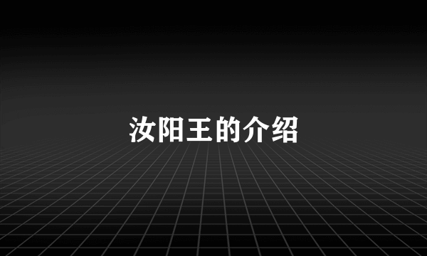 汝阳王的介绍