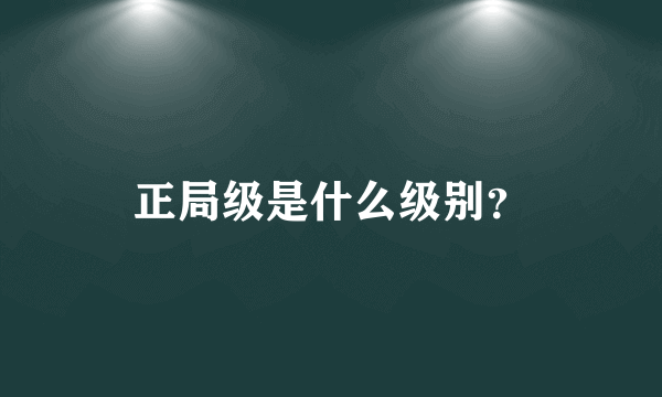 正局级是什么级别？