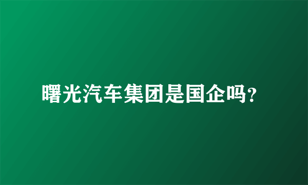 曙光汽车集团是国企吗？