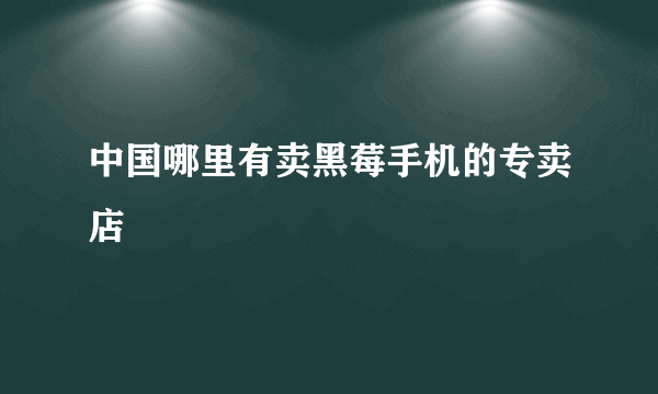 中国哪里有卖黑莓手机的专卖店