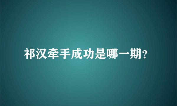 祁汉牵手成功是哪一期？