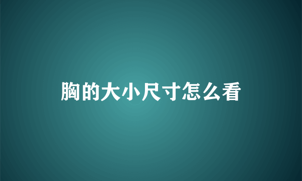 胸的大小尺寸怎么看