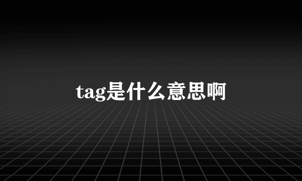 tag是什么意思啊