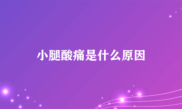 小腿酸痛是什么原因