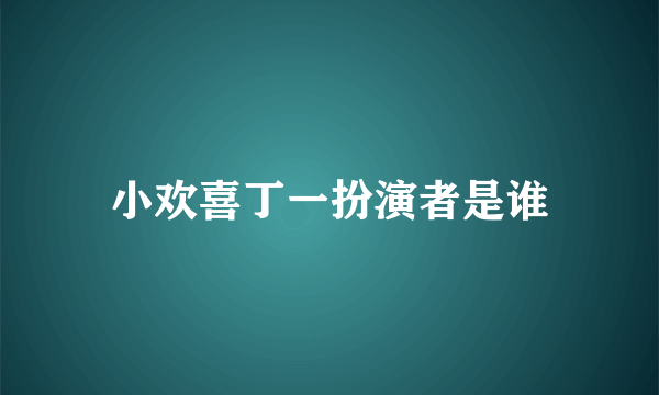 小欢喜丁一扮演者是谁