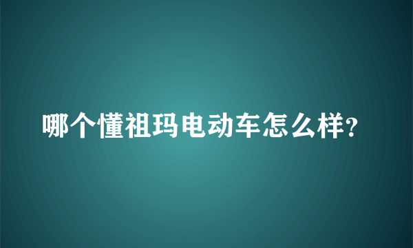 哪个懂祖玛电动车怎么样？