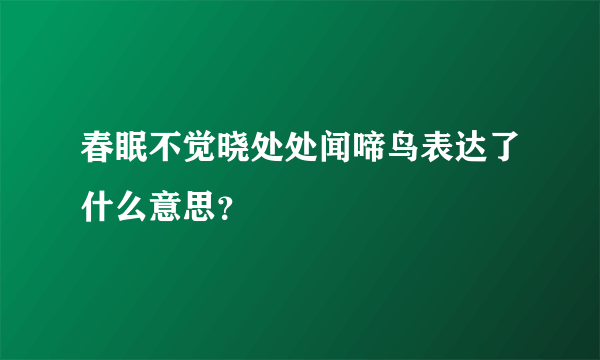 春眠不觉晓处处闻啼鸟表达了什么意思？