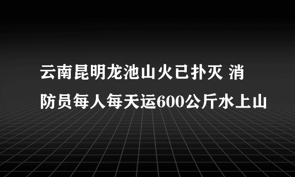 云南昆明龙池山火已扑灭 消防员每人每天运600公斤水上山