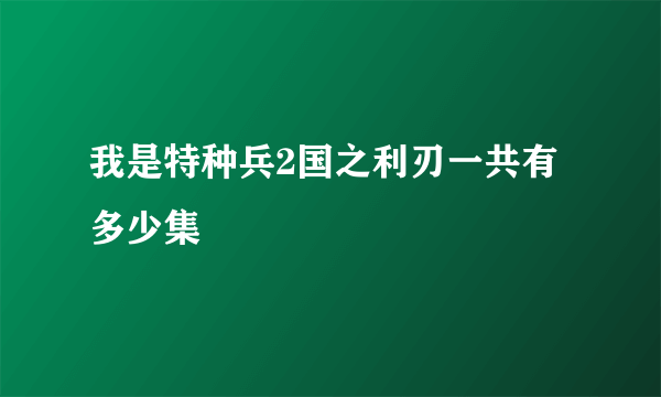 我是特种兵2国之利刃一共有多少集