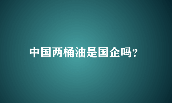 中国两桶油是国企吗？