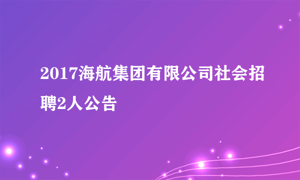 2017海航集团有限公司社会招聘2人公告