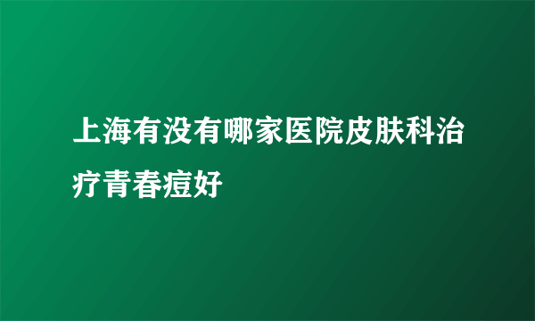 上海有没有哪家医院皮肤科治疗青春痘好