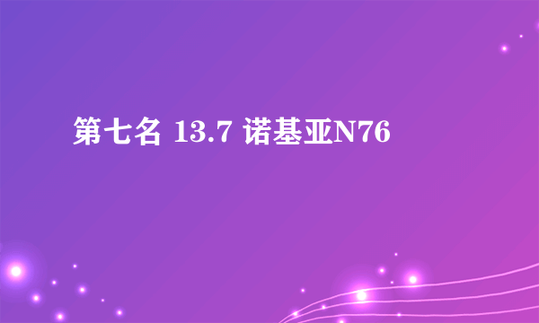 第七名 13.7 诺基亚N76