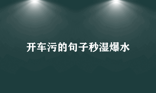 开车污的句子秒湿爆水