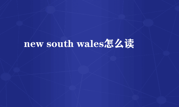 new south wales怎么读