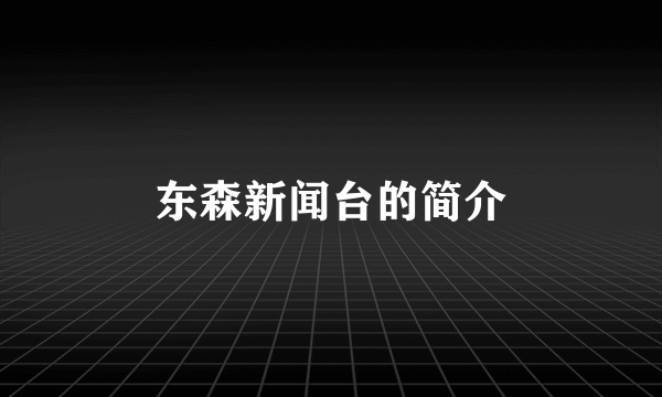 东森新闻台的简介