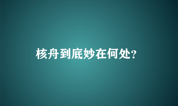 核舟到底妙在何处？