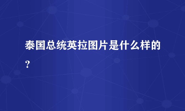 泰国总统英拉图片是什么样的？