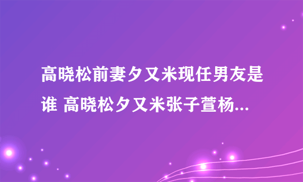 高晓松前妻夕又米现任男友是谁 高晓松夕又米张子萱杨一柳什么关系