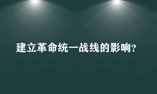 建立革命统一战线的影响？