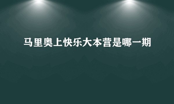 马里奥上快乐大本营是哪一期