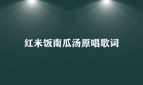 红米饭南瓜汤原唱歌词