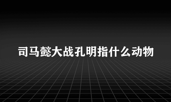 司马懿大战孔明指什么动物