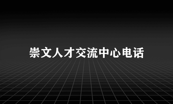 崇文人才交流中心电话