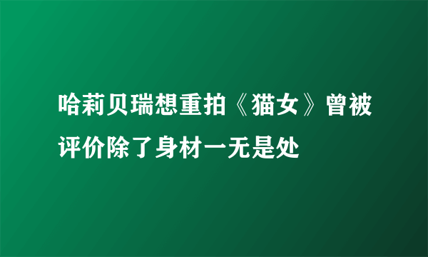 哈莉贝瑞想重拍《猫女》曾被评价除了身材一无是处