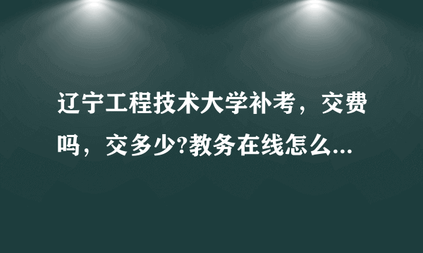 辽宁工程技术大学补考，交费吗，交多少?教务在线怎么这么显示呢？