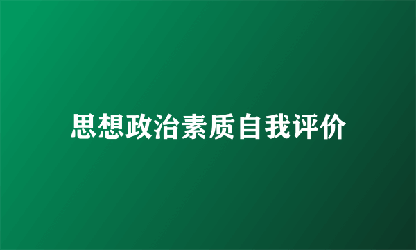 思想政治素质自我评价