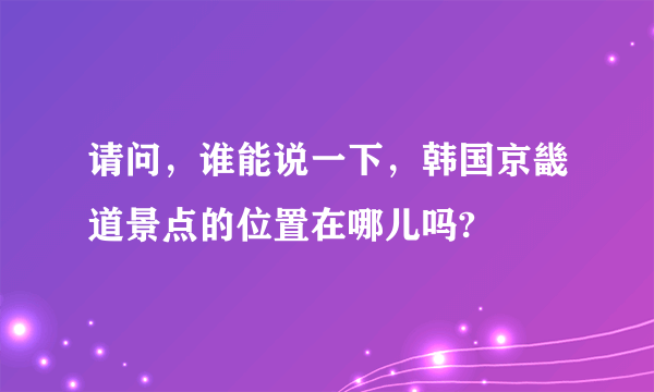 请问，谁能说一下，韩国京畿道景点的位置在哪儿吗?