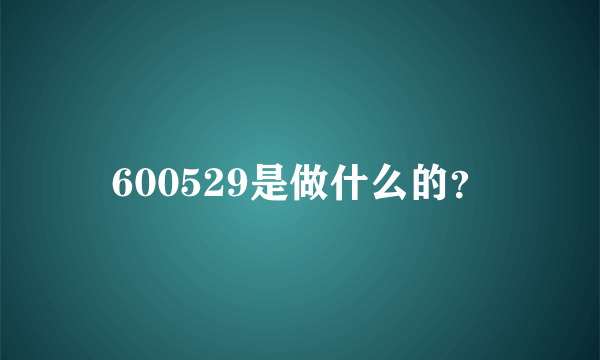 600529是做什么的？