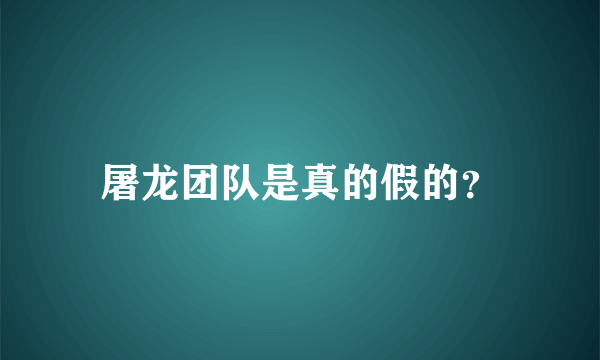 屠龙团队是真的假的？