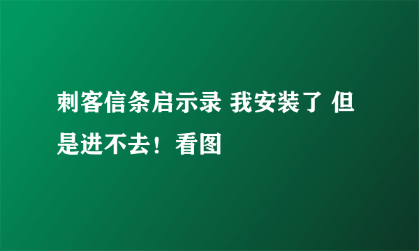 刺客信条启示录 我安装了 但是进不去！看图