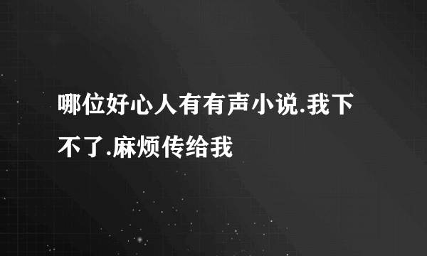 哪位好心人有有声小说.我下不了.麻烦传给我