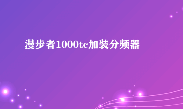 漫步者1000tc加装分频器