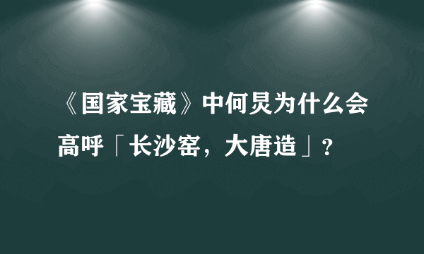 《国家宝藏》中何炅为什么会高呼「长沙窑，大唐造」？