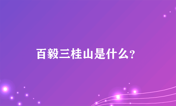 百毅三桂山是什么？