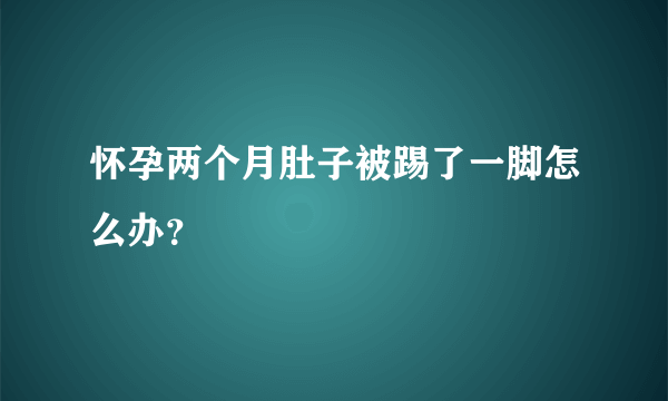 怀孕两个月肚子被踢了一脚怎么办？