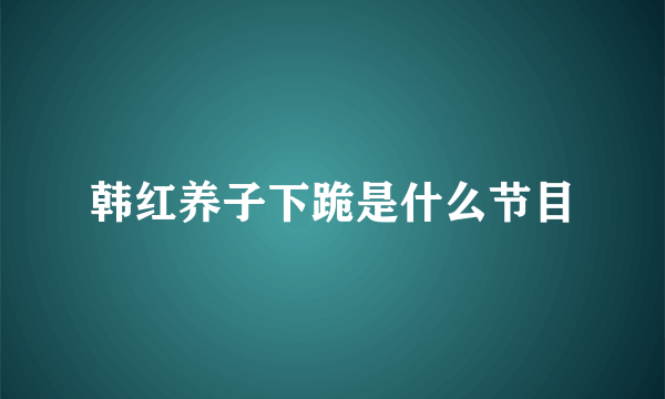 韩红养子下跪是什么节目