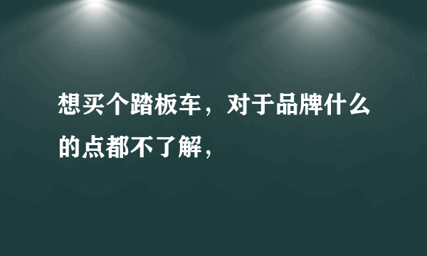 想买个踏板车，对于品牌什么的点都不了解，