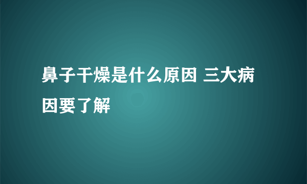 鼻子干燥是什么原因 三大病因要了解