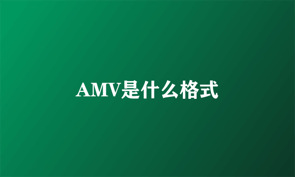 AMV是什么格式