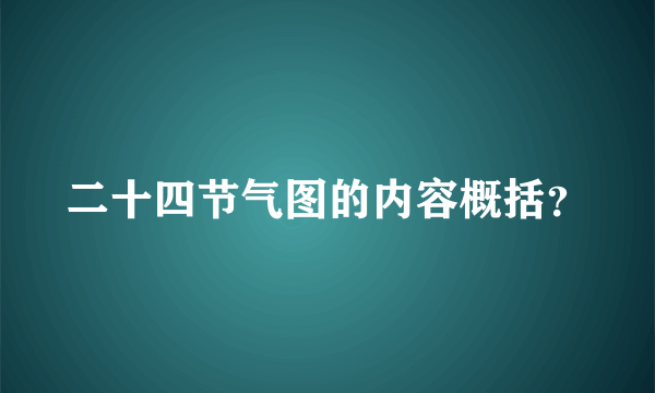 二十四节气图的内容概括？