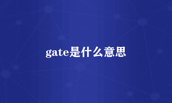 gate是什么意思