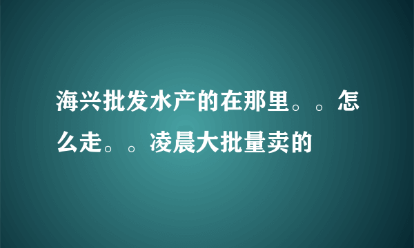 海兴批发水产的在那里。。怎么走。。凌晨大批量卖的